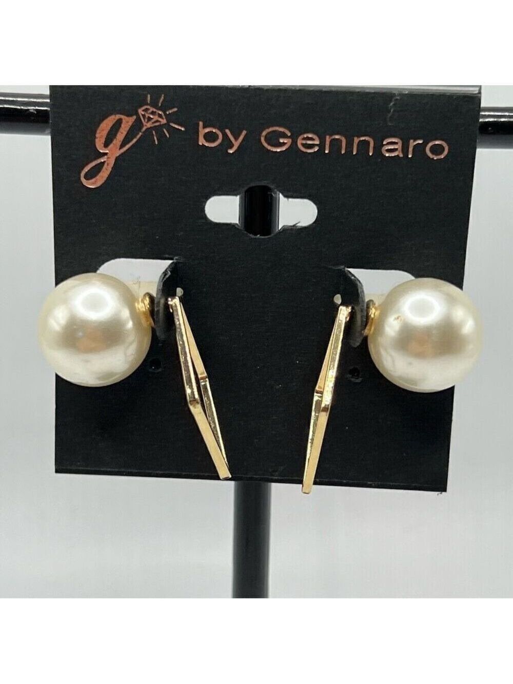 G by Gennaro Geometric Gold & Pearl Earrings $16ea / 3 for $25